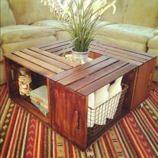 Coffee Table From Wooden Crates