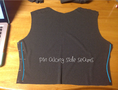 Pin along the sides of the bodice
