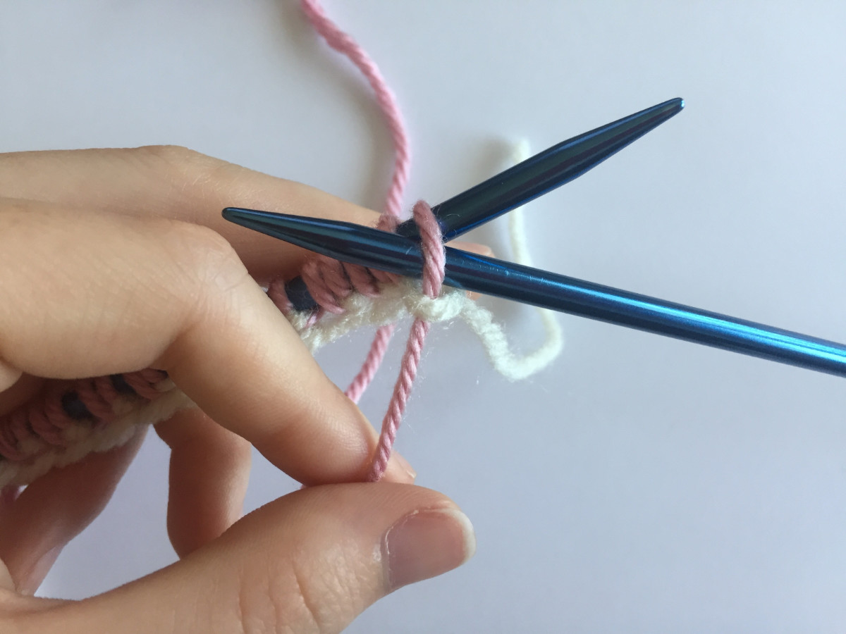 Slipping the first stitch in the second row